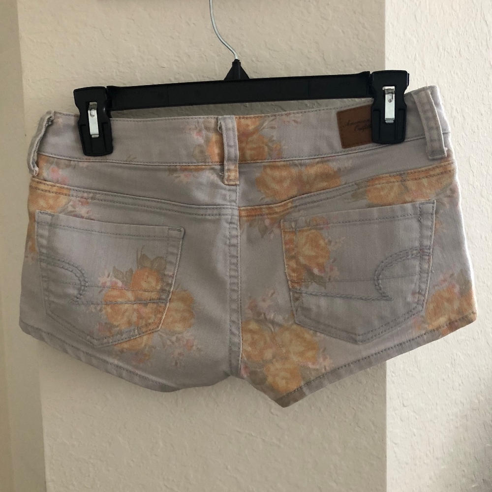 American Eagle Floral Print Denim Shorts